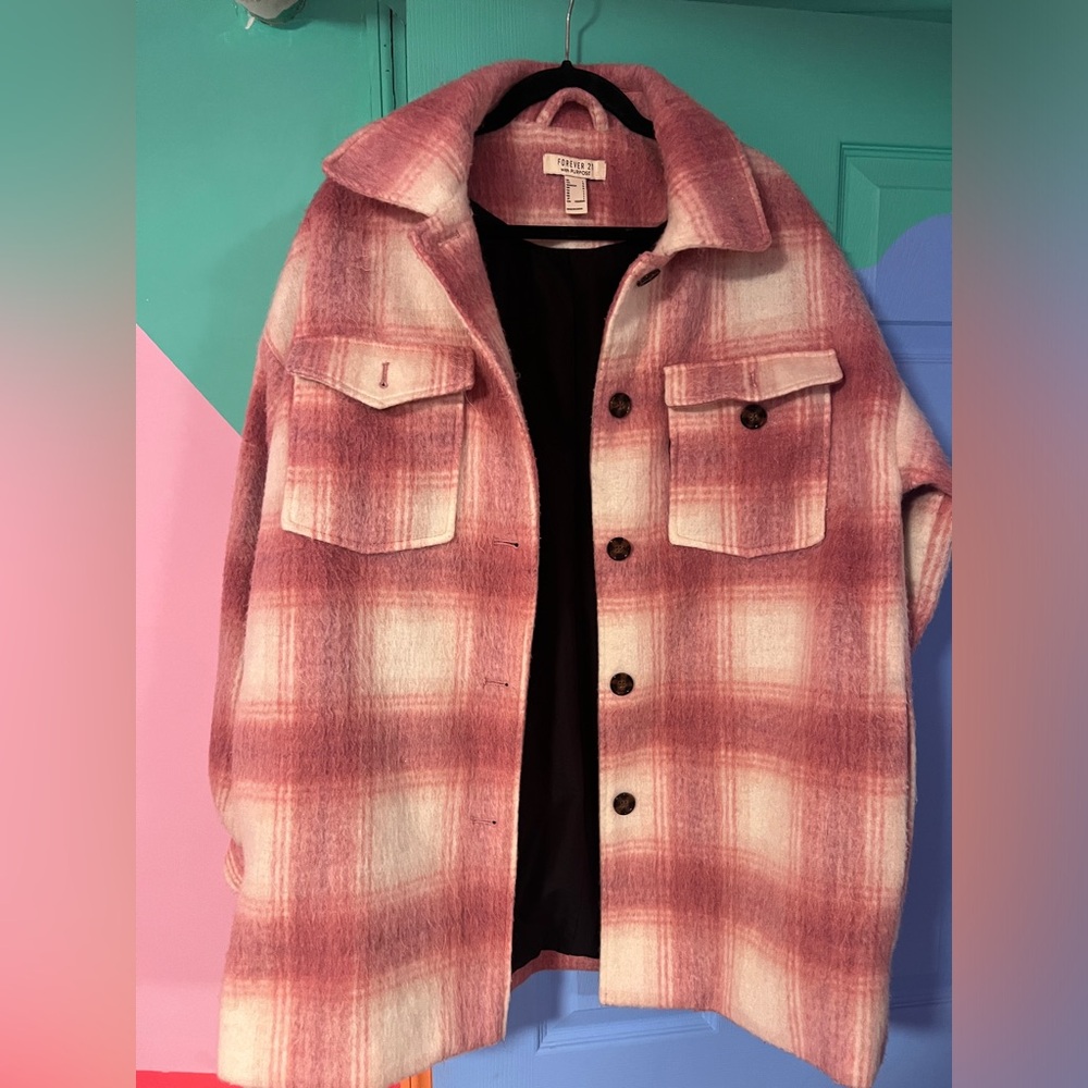 Forever 21 Pink Plaid Jacket